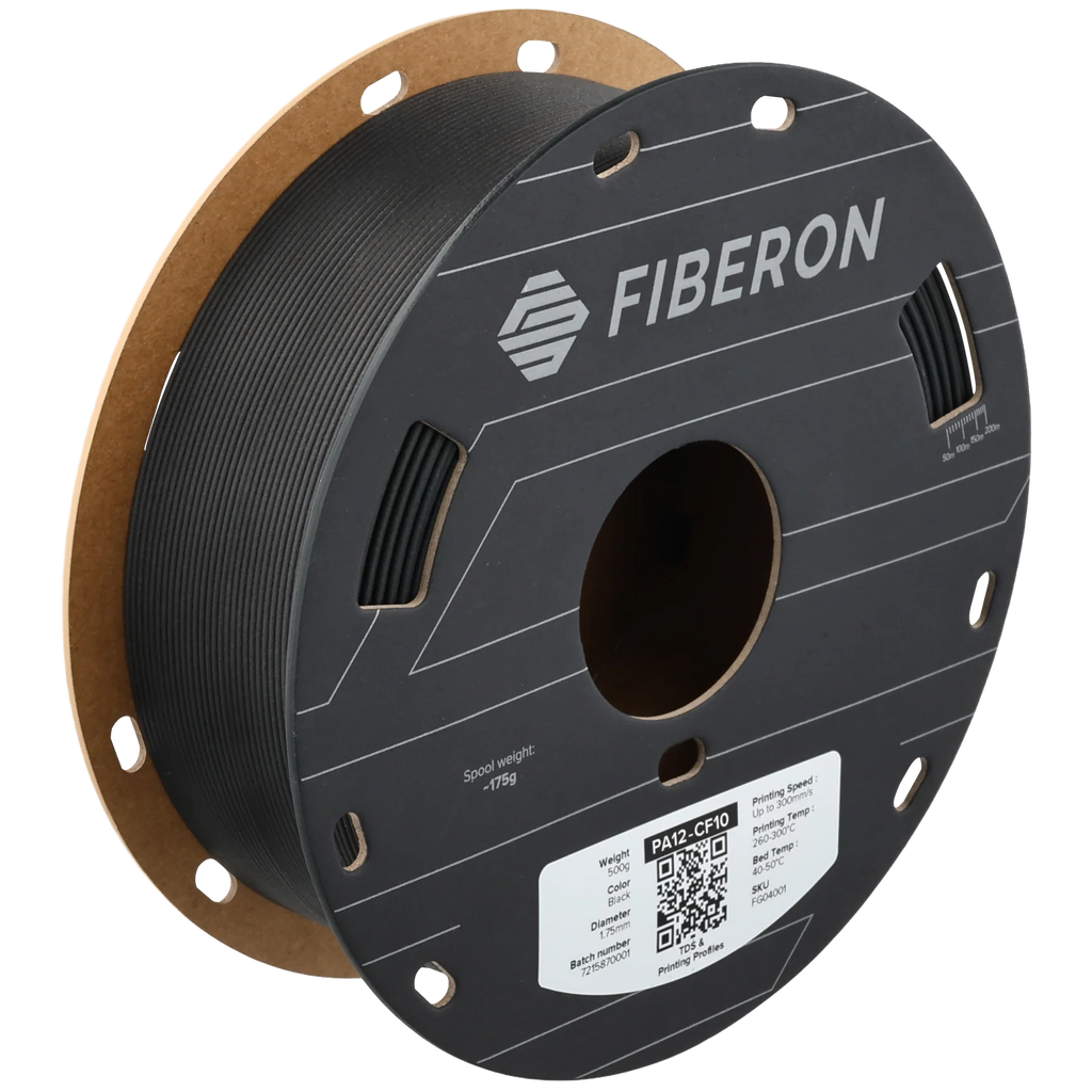 Filamento Fiberon PA12‑CF10 Carbon Fiber 1,75 mm – 500 g – Alta Resistência