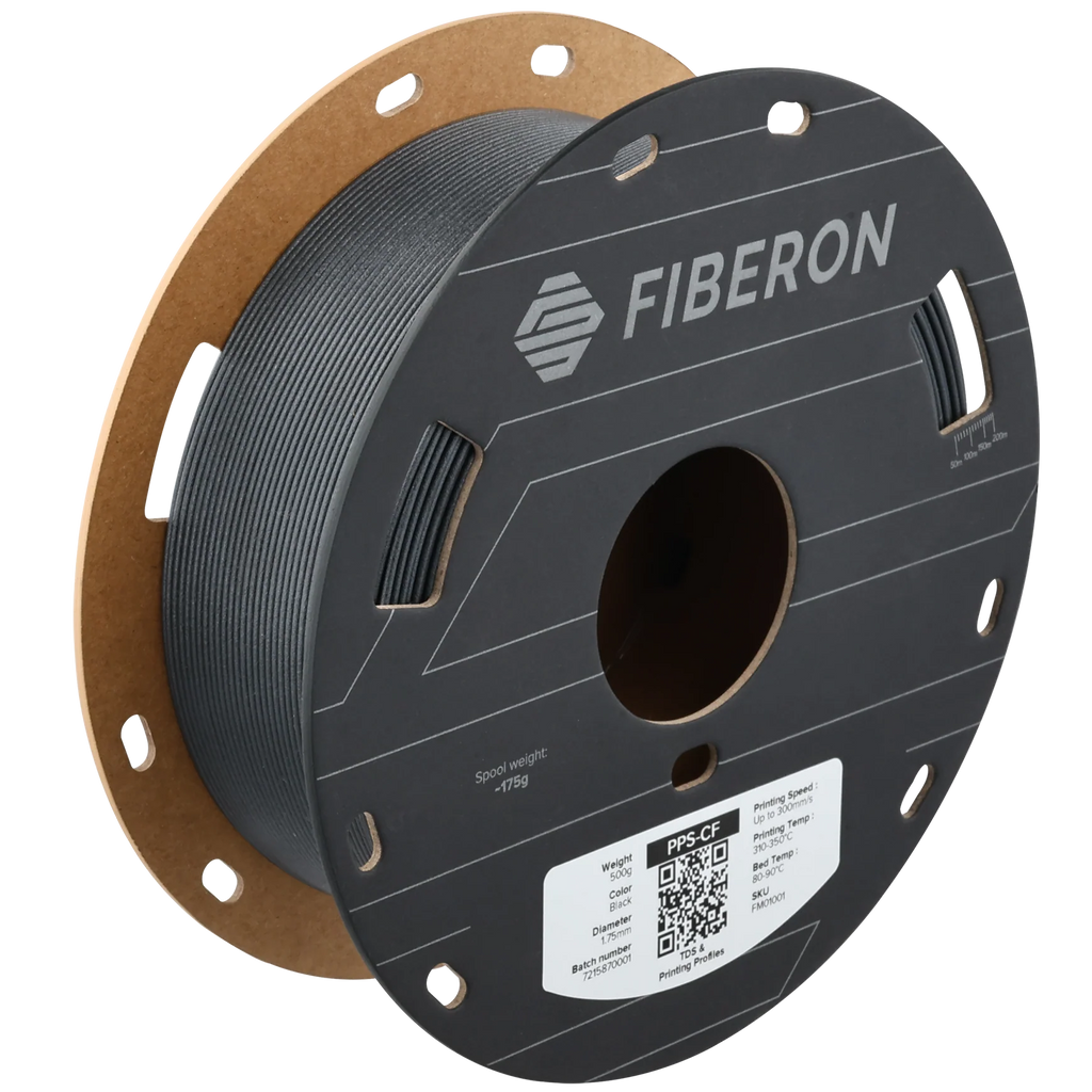 Filamento Fiberon PPS‑CF10 Carbon Fiber 1,75 mm – 500 g – HDT > 250 °C