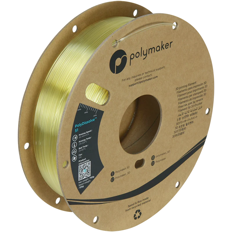 Filamento Polymaker PolyDissolve S1 PVA 1,75 mm – 750 g – Suporte Solúvel