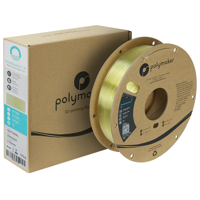 Filamento Polymaker PolyDissolve S1 PVA 1,75 mm – 750 g – Suporte Solúvel